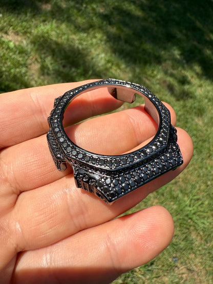 BLACK MOISSANITE Real 925 Silver Iced BEZEL Kit For Casio G Shock GA-2100 Watch