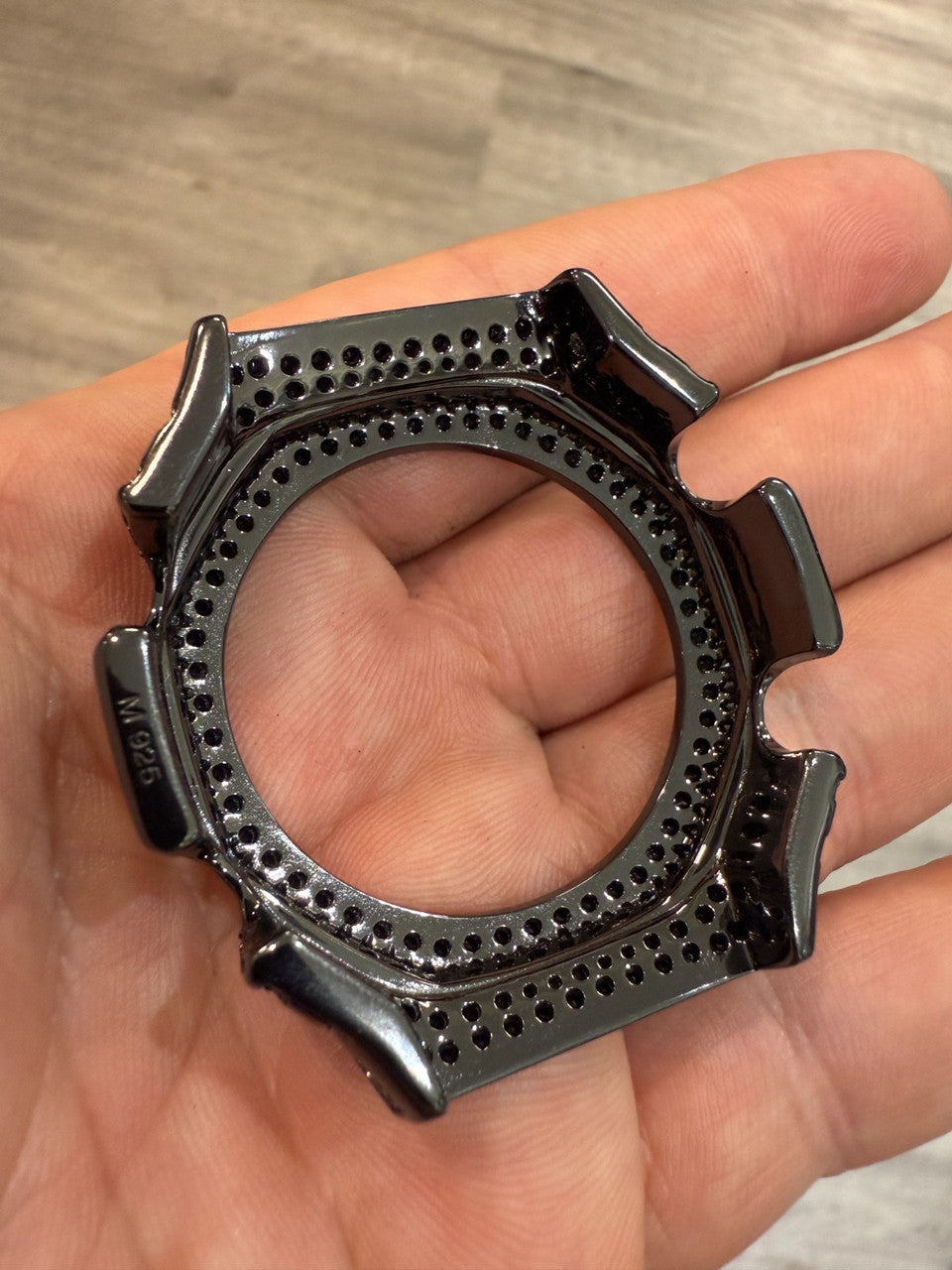 BLACK MOISSANITE Real 925 Silver Iced BEZEL Kit For Casio G Shock GA-2100 Watch