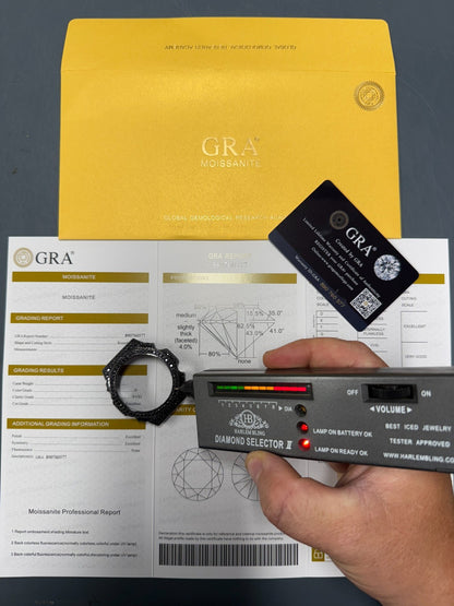 BLACK MOISSANITE Real 925 Silver Iced BEZEL Kit For Casio G Shock GA-2100 Watch