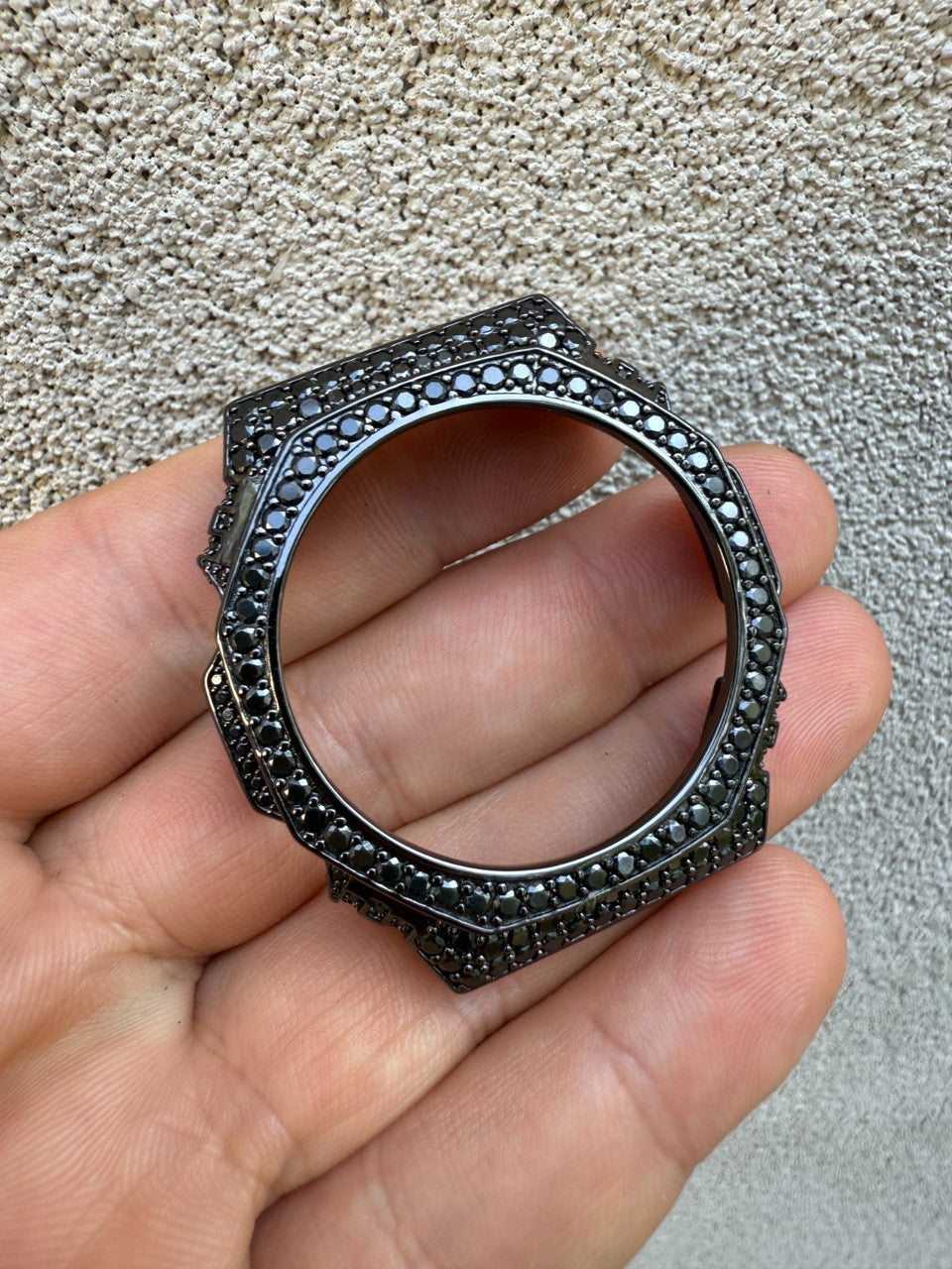 BLACK MOISSANITE Real 925 Silver Iced BEZEL Kit For Casio G Shock GA-2100 Watch