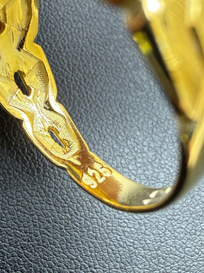 Miami Cuban Ring - 14k Gold Vermeil 925 Silver - Genuine Black Onyx Stone