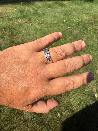 MOISSANITE Solitaire Diamond Cut Wedding Band Ring - 925 Silver