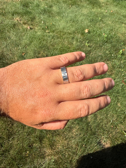 MOISSANITE Solitaire Diamond Cut Wedding Band Ring - 925 Silver