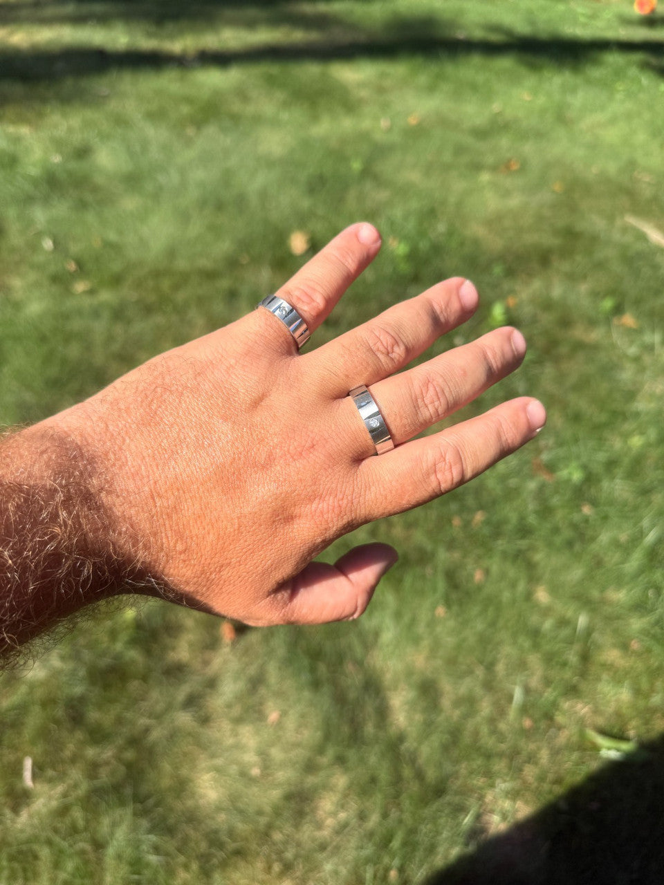 MOISSANITE Solitaire Diamond Cut Wedding Band Ring - 925 Silver