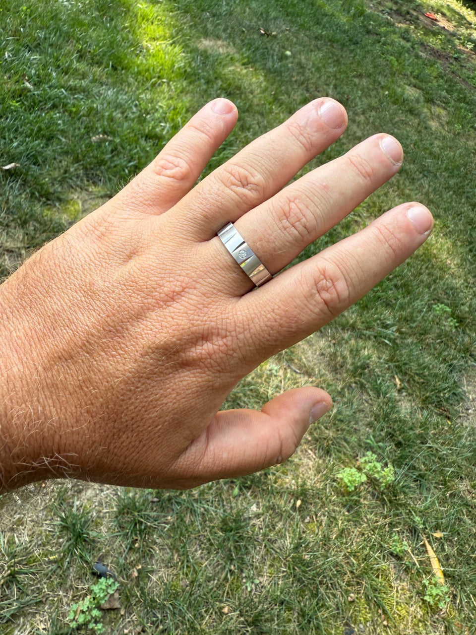 MOISSANITE Solitaire Diamond Cut Wedding Band Ring - 925 Silver