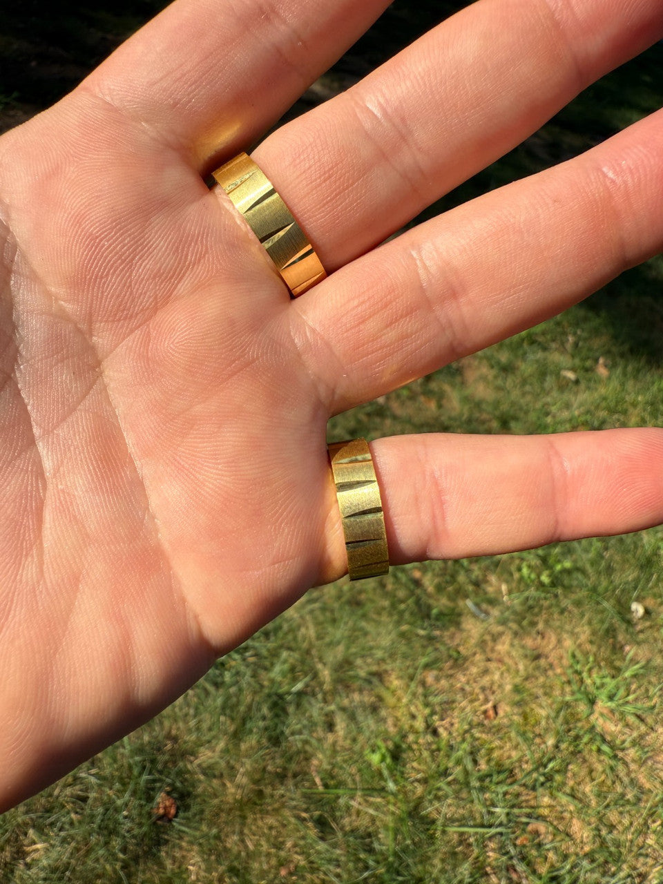 MOISSANITE Solitaire Diamond Cut Wedding Band Ring - 14k Gold Vermeil 925 Silver