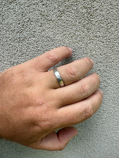 MOISSANITE Solitaire Matte Wedding Band Ring - 925 Silver