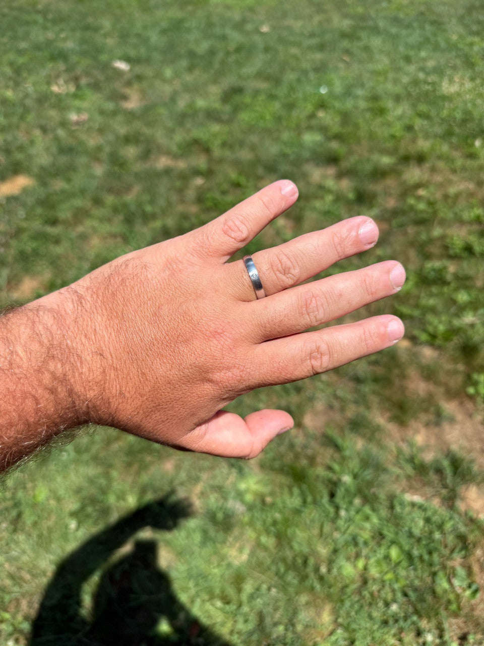 MOISSANITE Solitaire Matte Wedding Band Ring - 925 Silver