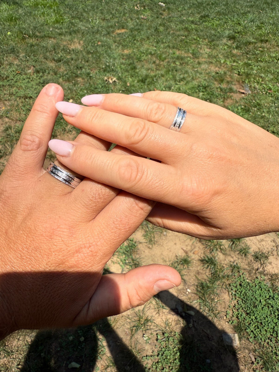 Scraped Brushed Wedding Band Ring - 925 Silver - Plain