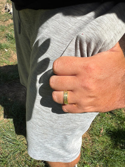 Scraped Brushed Wedding Band Ring - 14k Gold Vermeil 925 Silver - Plain