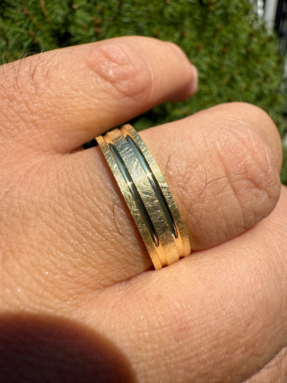 Scraped Brushed Wedding Band Ring - 14k Gold Vermeil 925 Silver - Plain