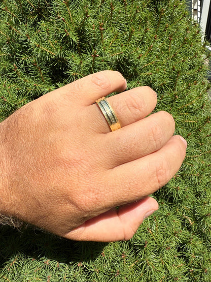 Scraped Brushed Wedding Band Ring - 14k Gold Vermeil 925 Silver - Plain