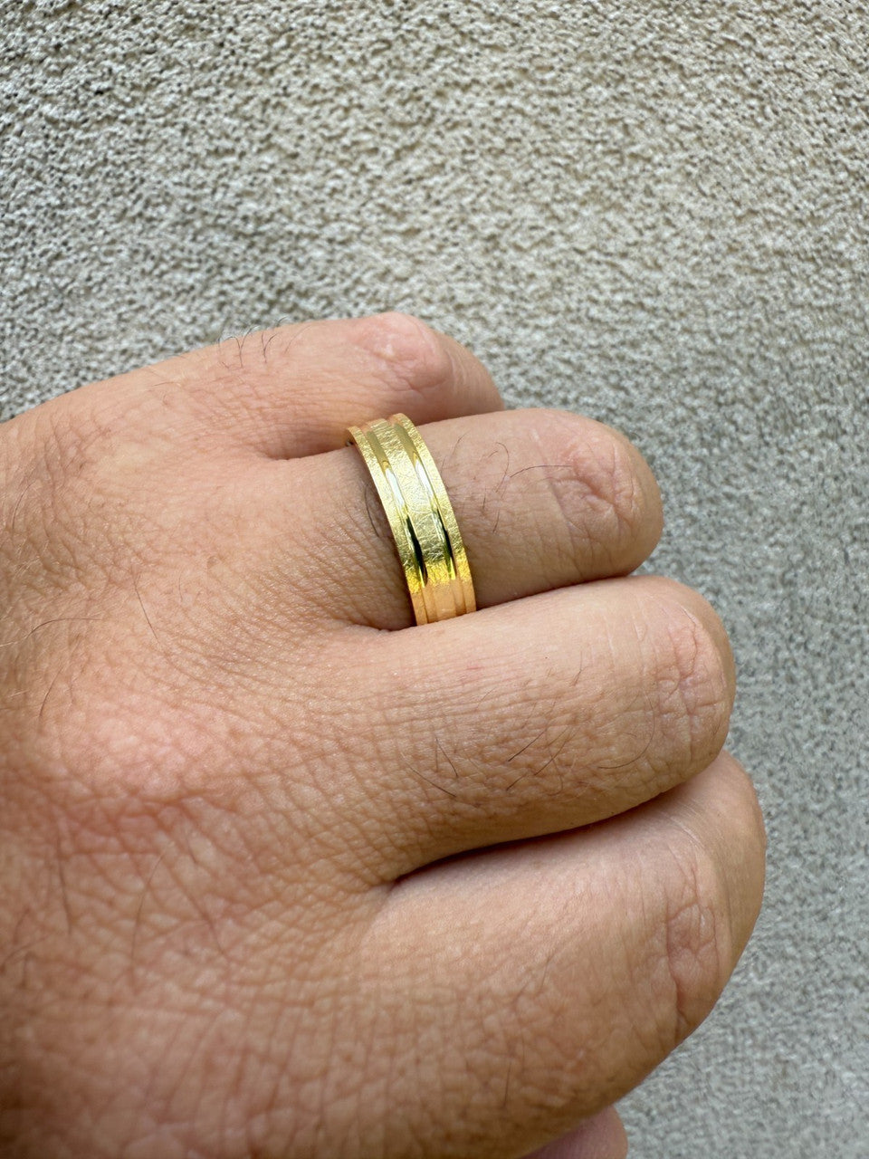Scraped Brushed Wedding Band Ring - 14k Gold Vermeil 925 Silver - Plain