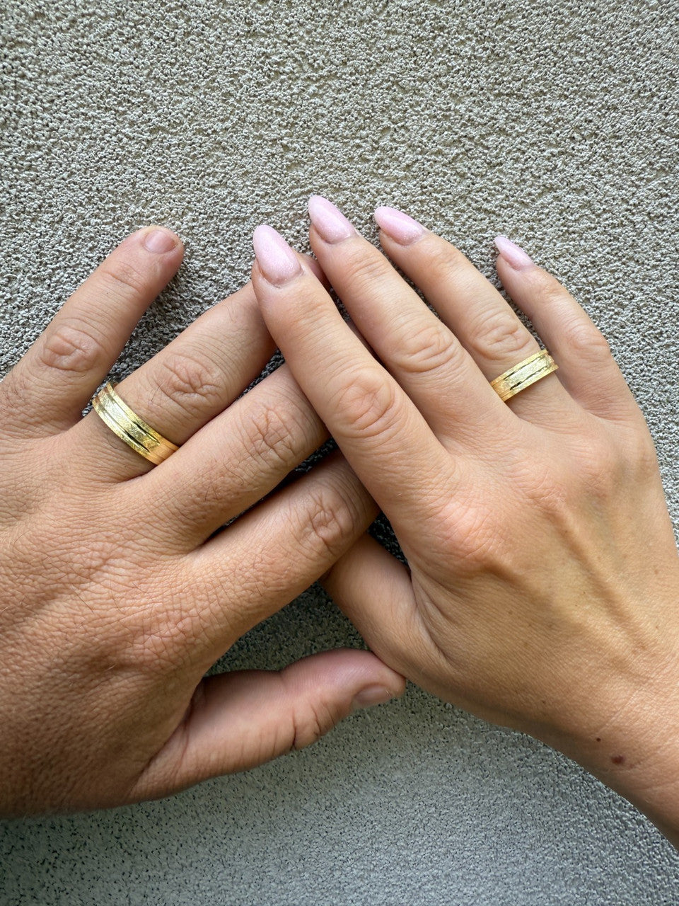 Scraped Brushed Wedding Band Ring - 14k Gold Vermeil 925 Silver - Plain