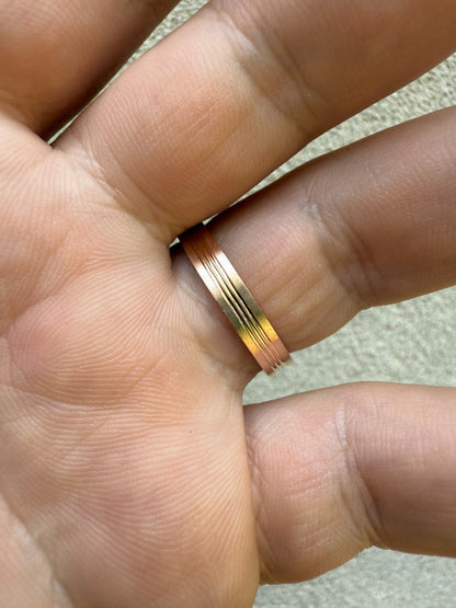 MOISSANITE Solitaire Wedding Band Ring - 14k Rose Gold Vermeil 925 Silver