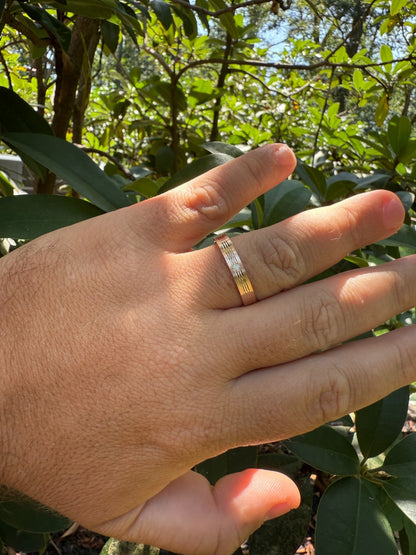 MOISSANITE Solitaire Wedding Band Ring - 14k Rose Gold Vermeil 925 Silver