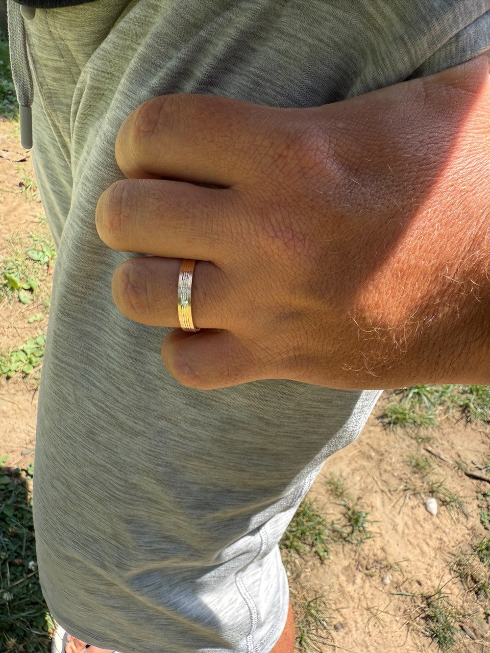 MOISSANITE Solitaire Wedding Band Ring - 14k Rose Gold Vermeil 925 Silver