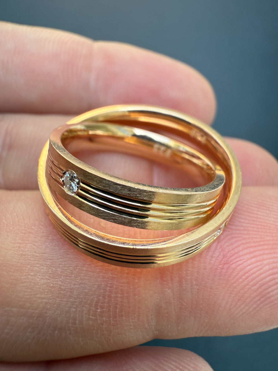 MOISSANITE Solitaire Wedding Band Ring - 14k Rose Gold Vermeil 925 Silver