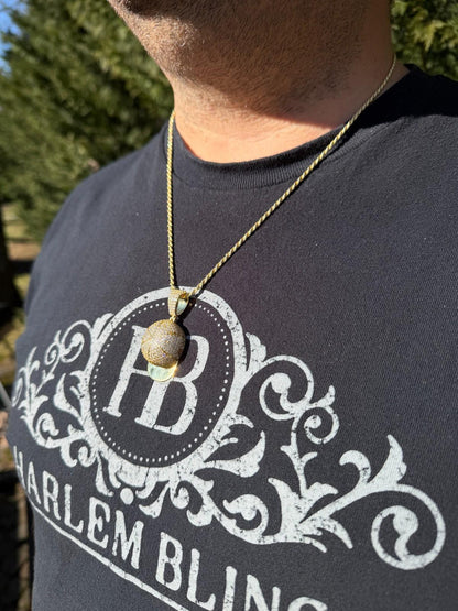 MOISSANITE New York Yankees Fitted Cap Iced Out Pendant - 14k Gold Vermeil Or 925 Silver - Medium 2"