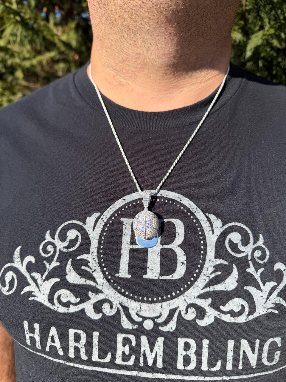 MOISSANITE New York Yankees Fitted Cap Iced Out Pendant - 14k Gold Vermeil Or 925 Silver - Medium 2"