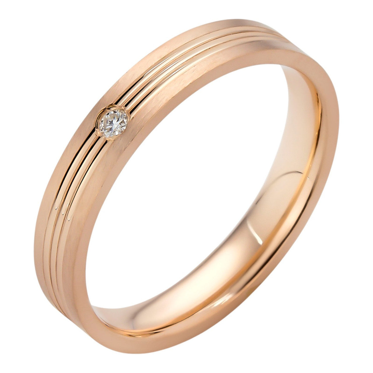 14k Rose Gold Over 925 Silver 4mm Wedding Band Ring W. Solitaire Moissanite Imported from eBay HarlemBling