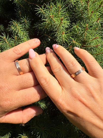 14k Rose Gold Over 925 Silver 4mm Wedding Band Ring W. Solitaire Moissanite Imported from eBay HarlemBling