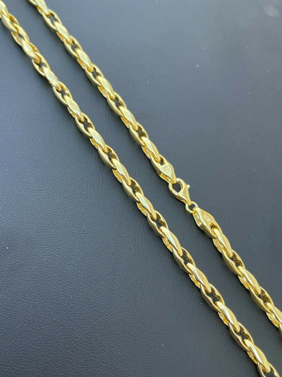 14k Gold Over 925 Silver 5mm Custom Anchor Rolo Link Chain Necklace Or Bracelet