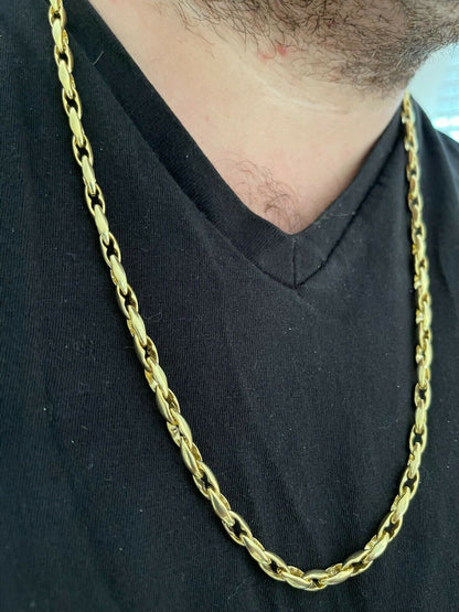 14k Gold Over 925 Silver 5mm Custom Anchor Rolo Link Chain Necklace Or Bracelet