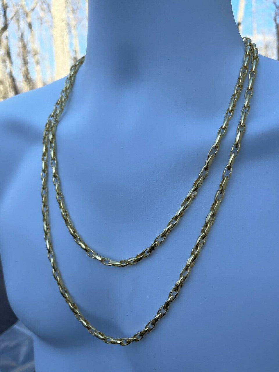 14k Gold Over 925 Silver 5mm Custom Anchor Rolo Link Chain Necklace Or Bracelet