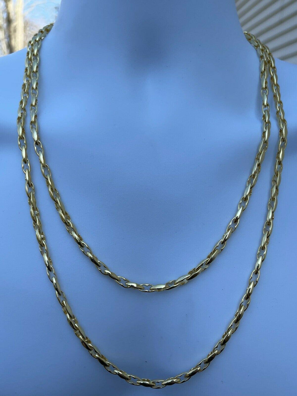 14k Gold Over 925 Silver 5mm Custom Anchor Rolo Link Chain Necklace Or Bracelet