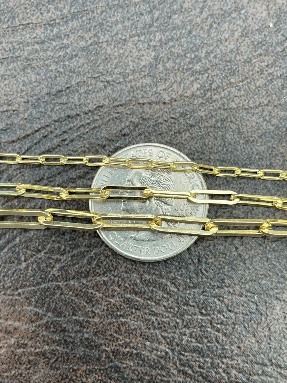 14k Gold Over Solid 925 Sterling Silver Paperclip Bracelet 2.5mm-4mm ITALY 6-8