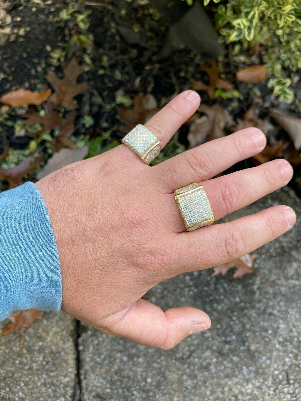 14k Gold Vermeil 925 Silver MOISSANITE Pass Diamond Tester Pinky RING Hip Hop