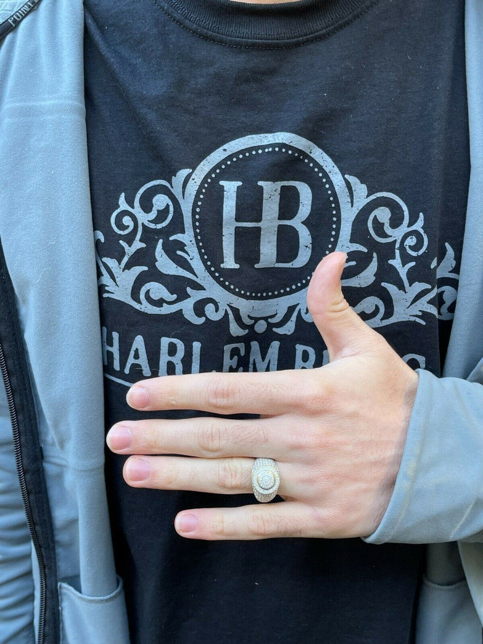 14k Gold Vermeil Mens Iced MOISSANITE Ring Hip Hop Out Size 6 7 8 9 10 11 12 13