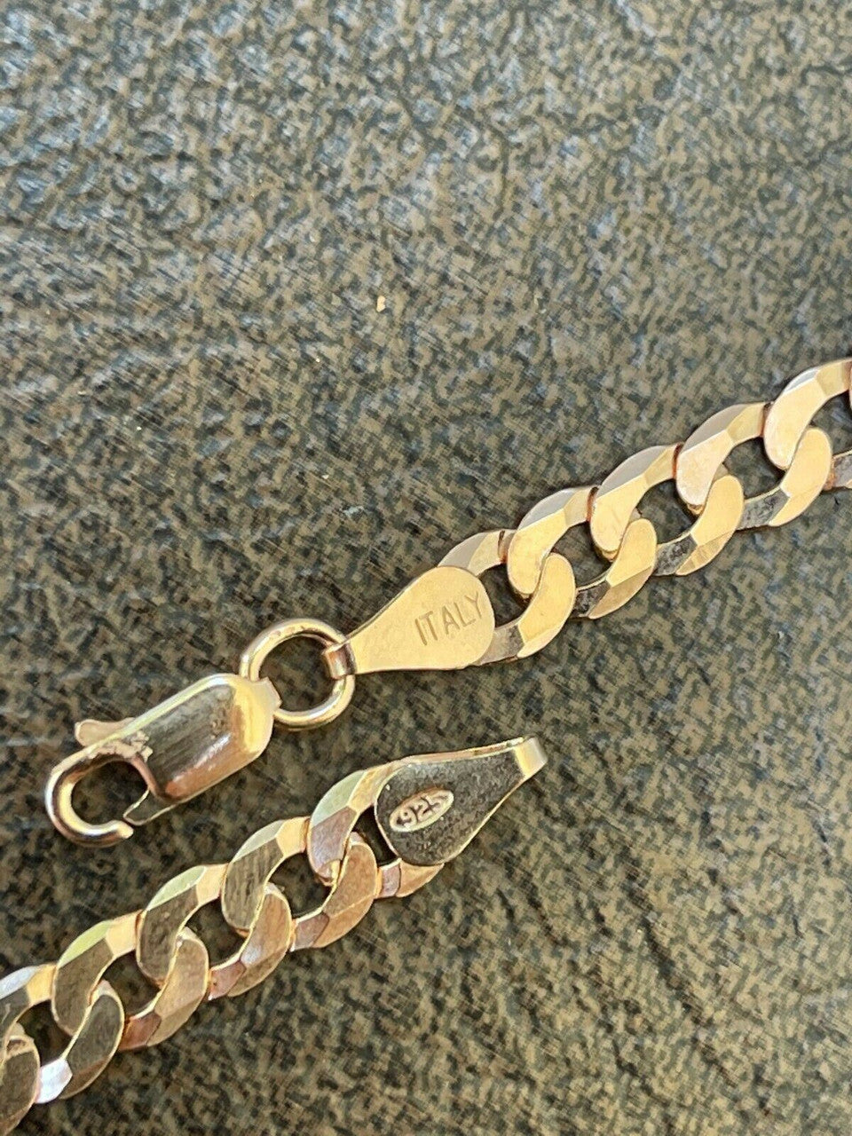 14k Rose Gold Vermeil REAL Solid 925 Silver Flat Cuban Link Chain Necklace 3-8mm