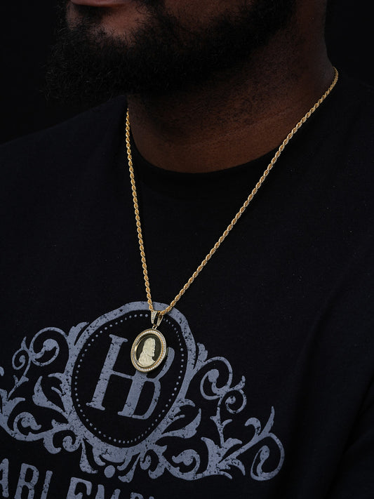 Jesus Last Supper Reversible Coin Medallion Pendant - 14k Gold Vermeil Or 925 Silver - CZ Stones - Small 1.25"