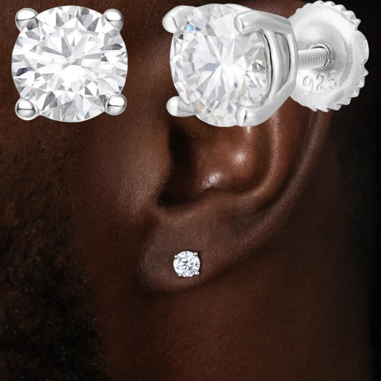 Moissanite 1ct TW 5mm Screwback Stud Earrings!
