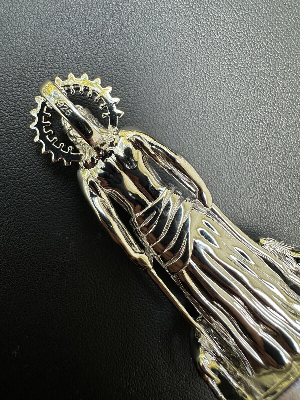 3D Real Solid 925 Silver Saint St Lazarus Necklace Pendant Plain San Lazaro