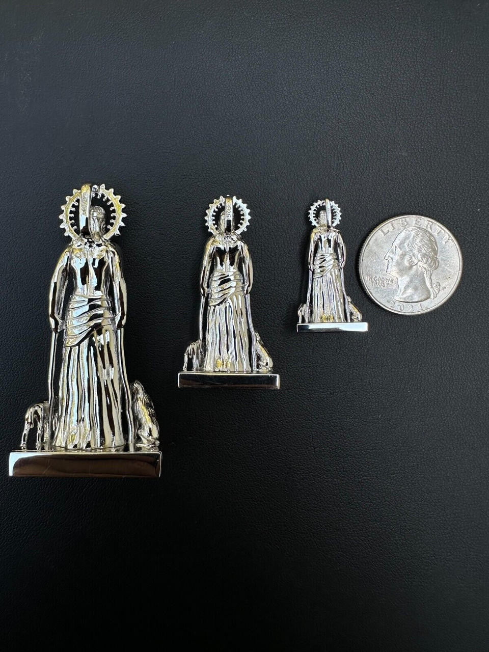 3D Real Solid 925 Silver Saint St Lazarus Necklace Pendant Plain San Lazaro