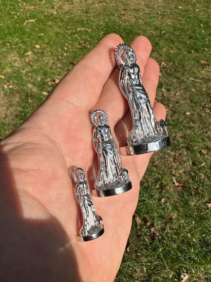 3D Real Solid 925 Silver Saint St Lazarus Necklace Pendant Plain San Lazaro