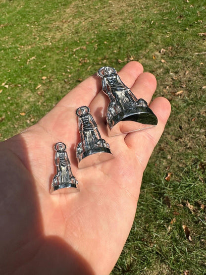 3D Real Solid 925 Silver Saint St Lazarus Necklace Pendant Plain San Lazaro