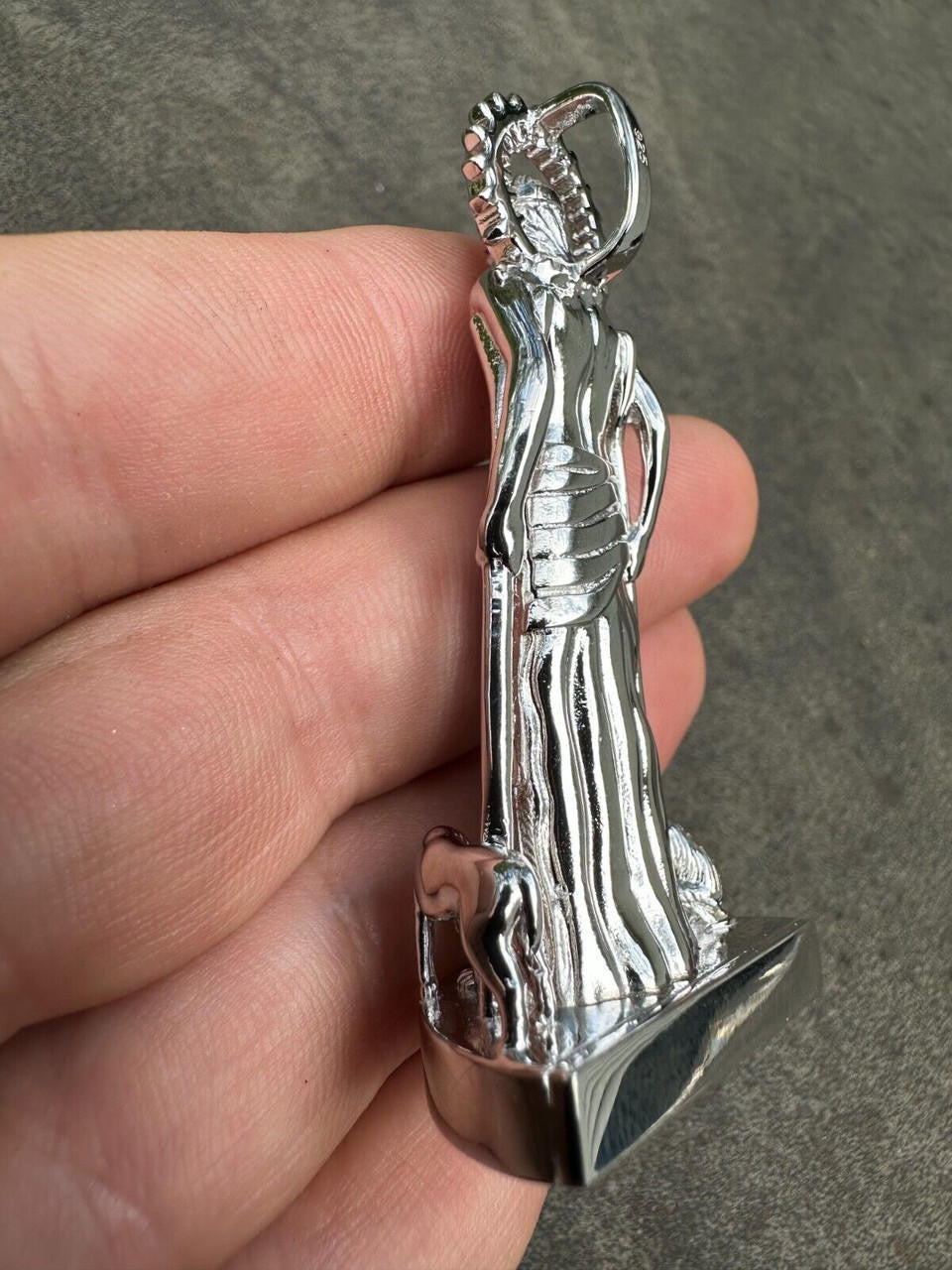 3D Real Solid 925 Silver Saint St Lazarus Necklace Pendant Plain San Lazaro