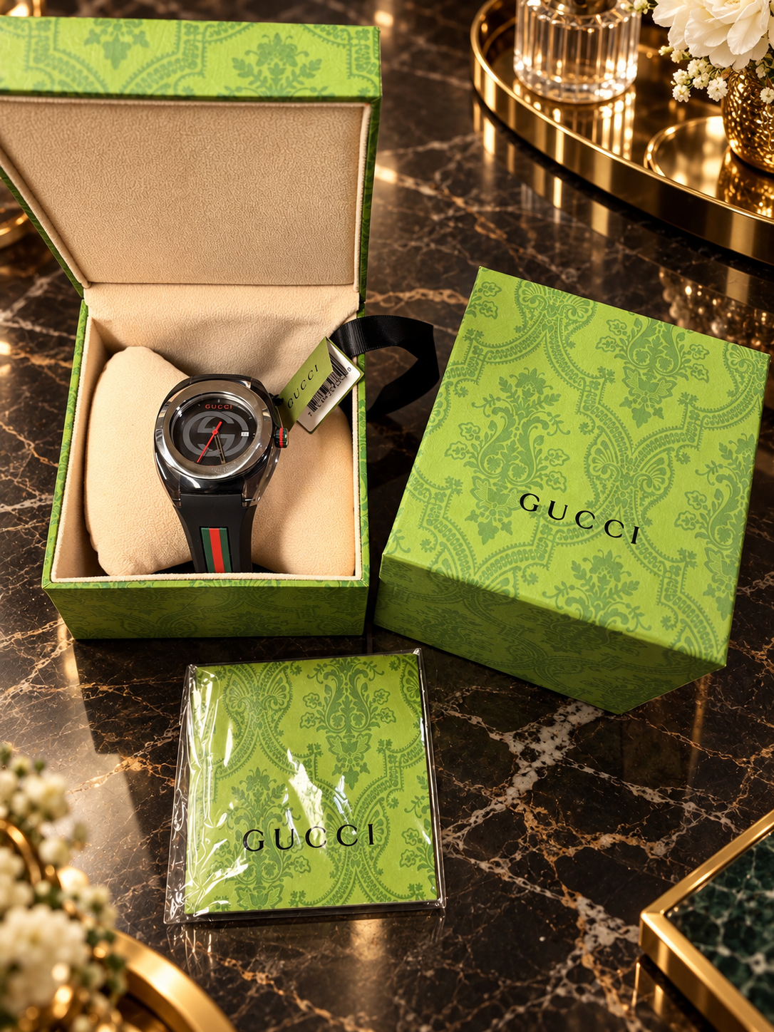 Black GUCCI XXL Sync SYNC Swiss Made Watch 46mm YA137101