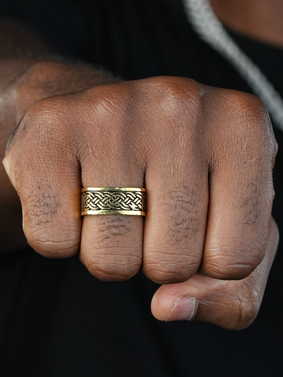 Square Eternity Band Ring - 14k Gold Vermeil 925 Silver Oxidized - Plain