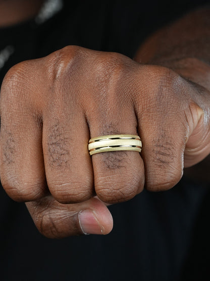 Classic Plain Wedding Band Ring - 14k Gold Vermeil 925 Silver