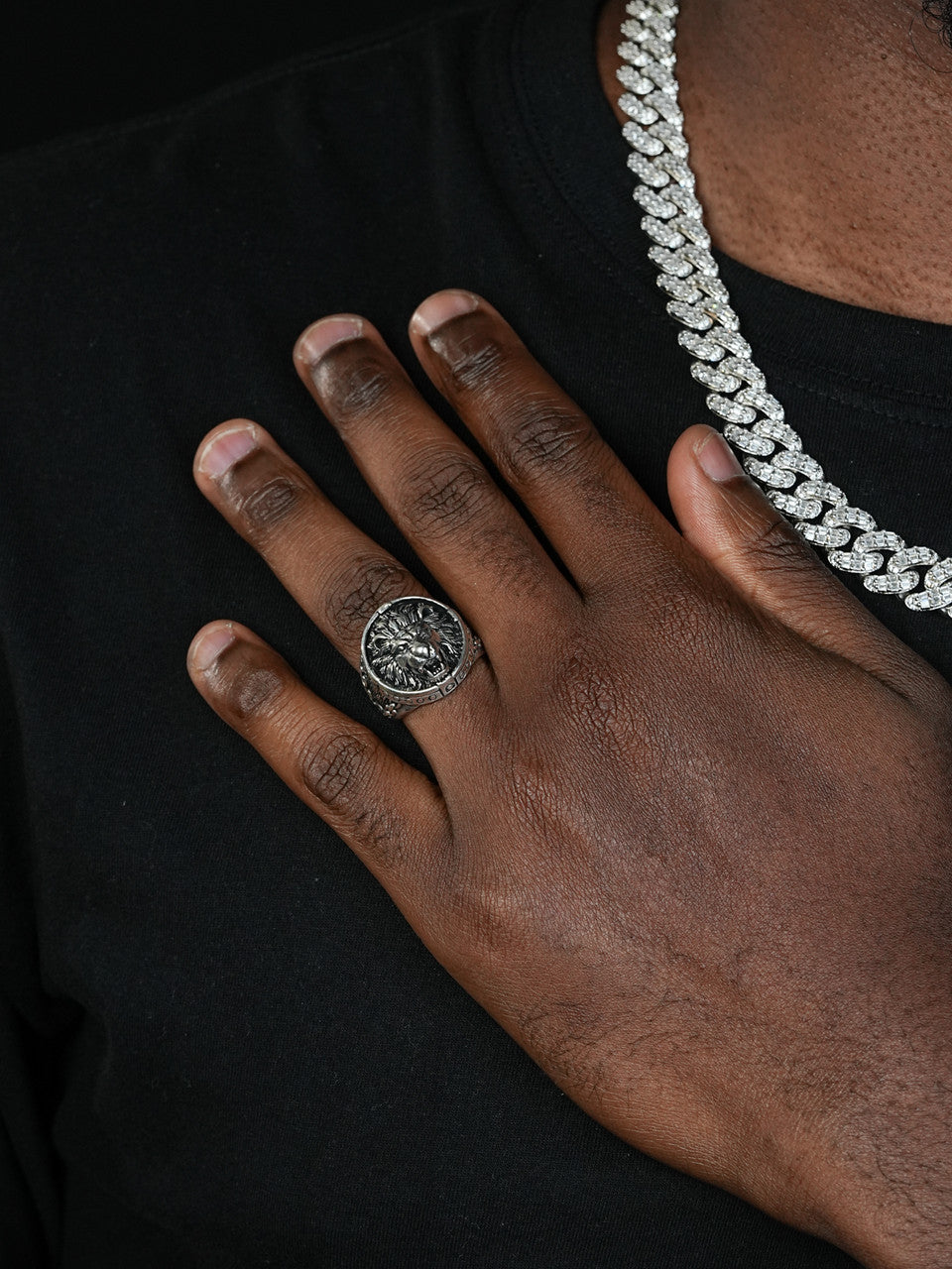 Lion King Ripping Chains - 925 Silver Oxidized - Plain