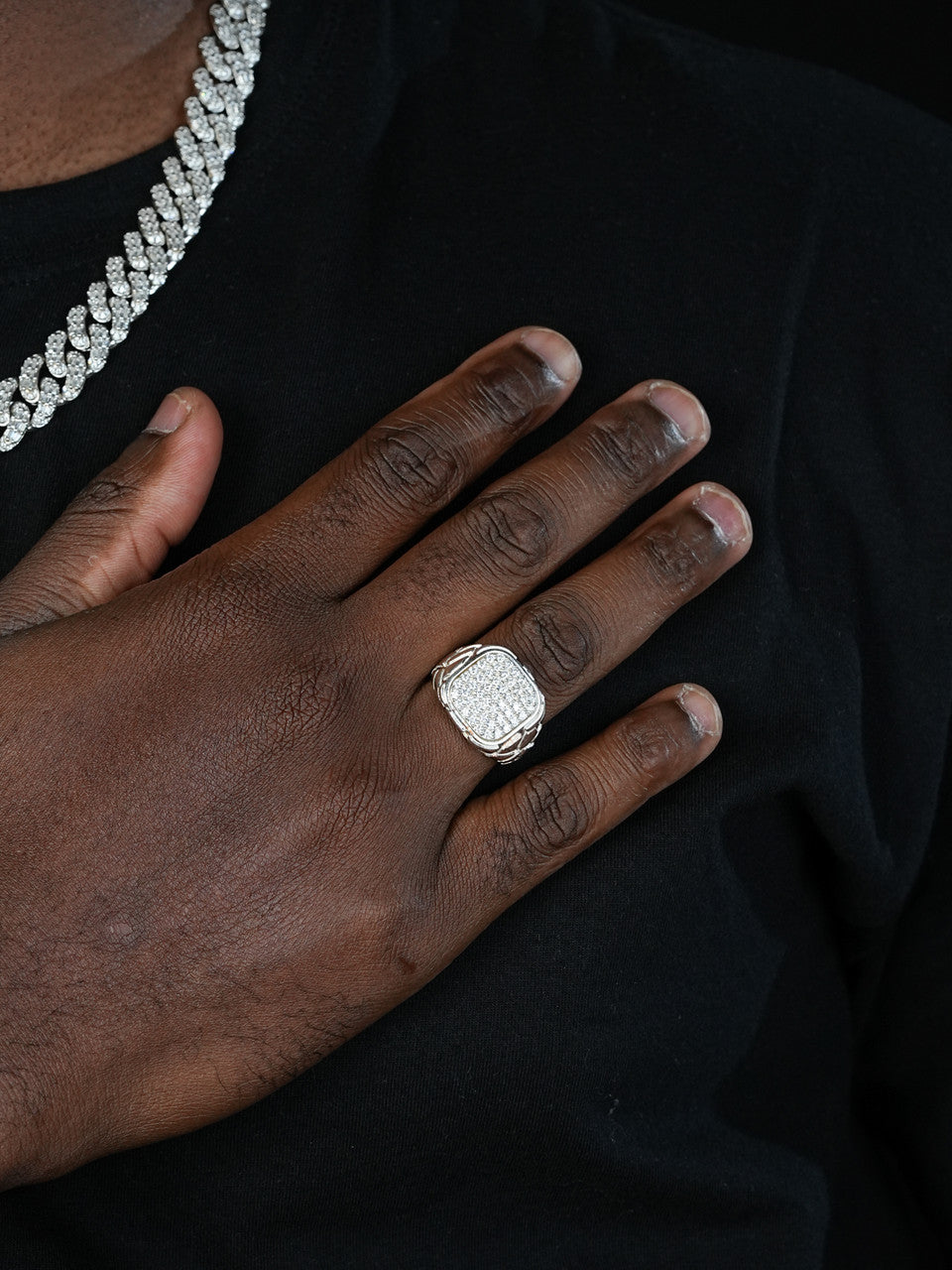 Drake Square Ring - 925 Silver - CZ Stones