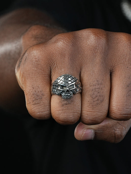 Punisher Ring - 925 Silver Oxidized - Plain