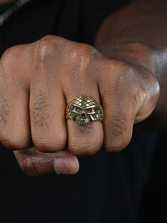 Punisher Ring - 14k Gold Vermeil 925 Silver Oxidized - Plain