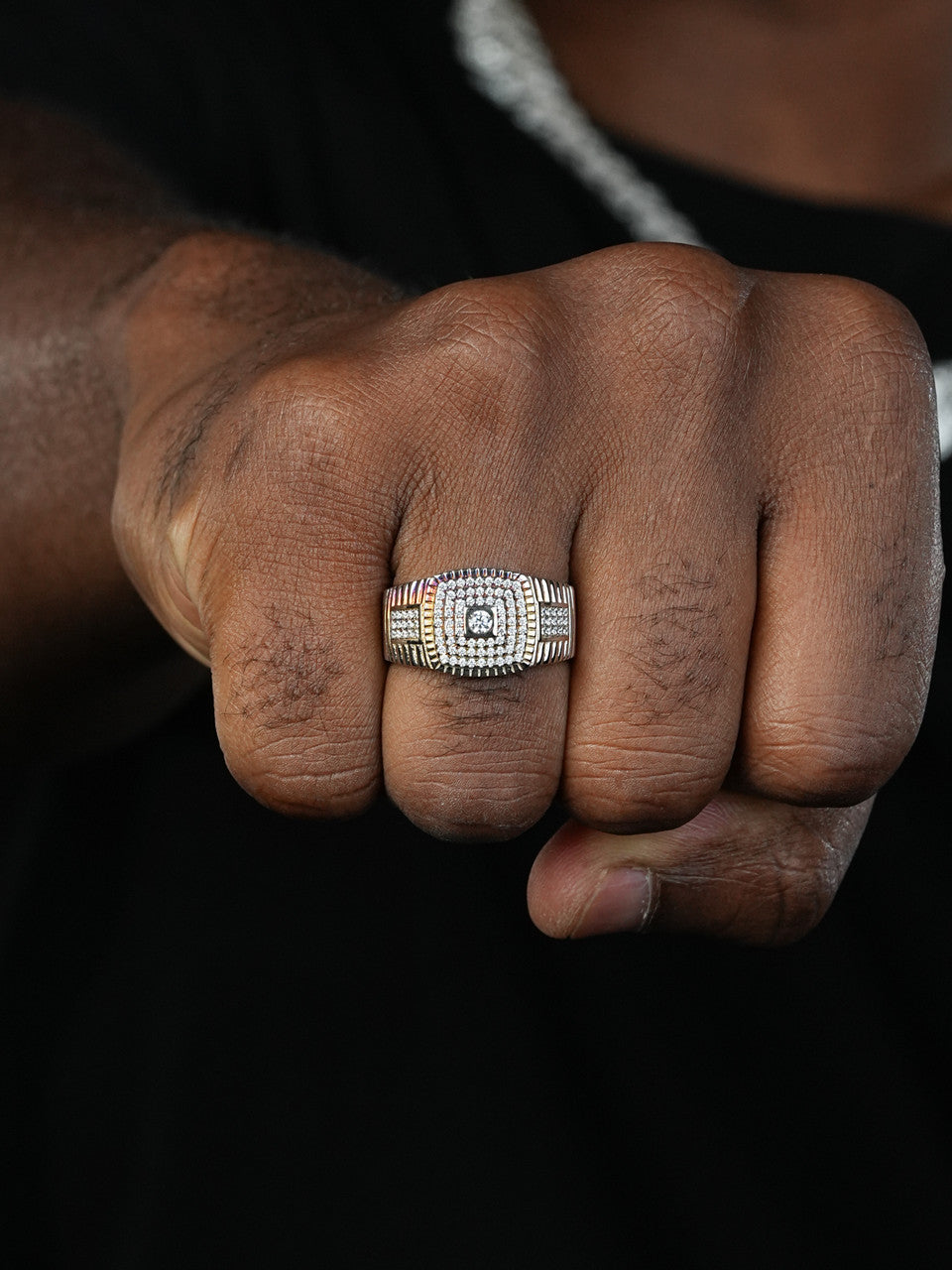 The Square OG Ring - Harlembling Classic Since 2018 - 925 Silver - CZ Stones