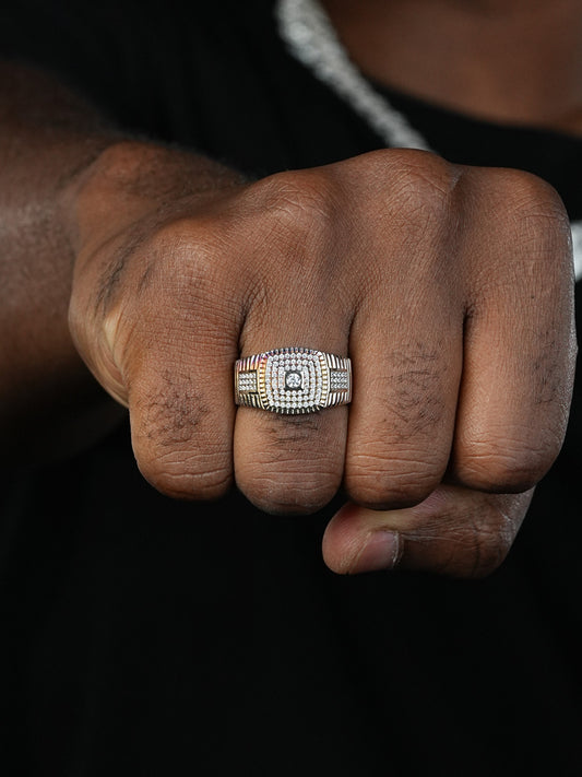 The Square OG Ring - Harlembling Classic Since 2018 - 925 Silver - CZ Stones